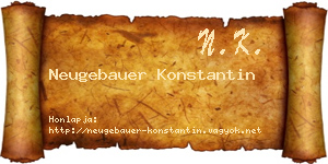 Neugebauer Konstantin névjegykártya